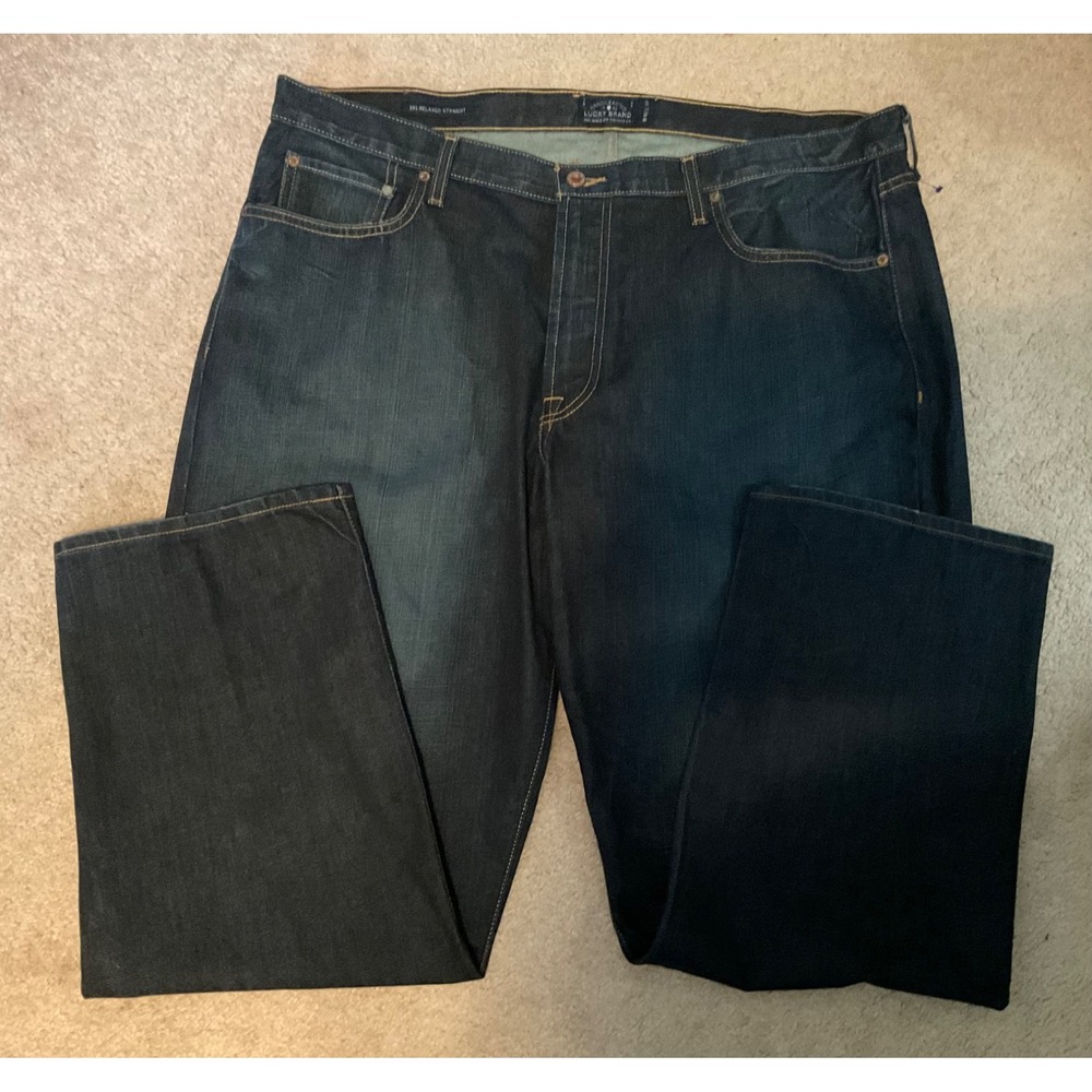 LUCKY BRAND MENS Jeans Sz. 42x32 Dark Wash 181 Straight relaxed Excellent